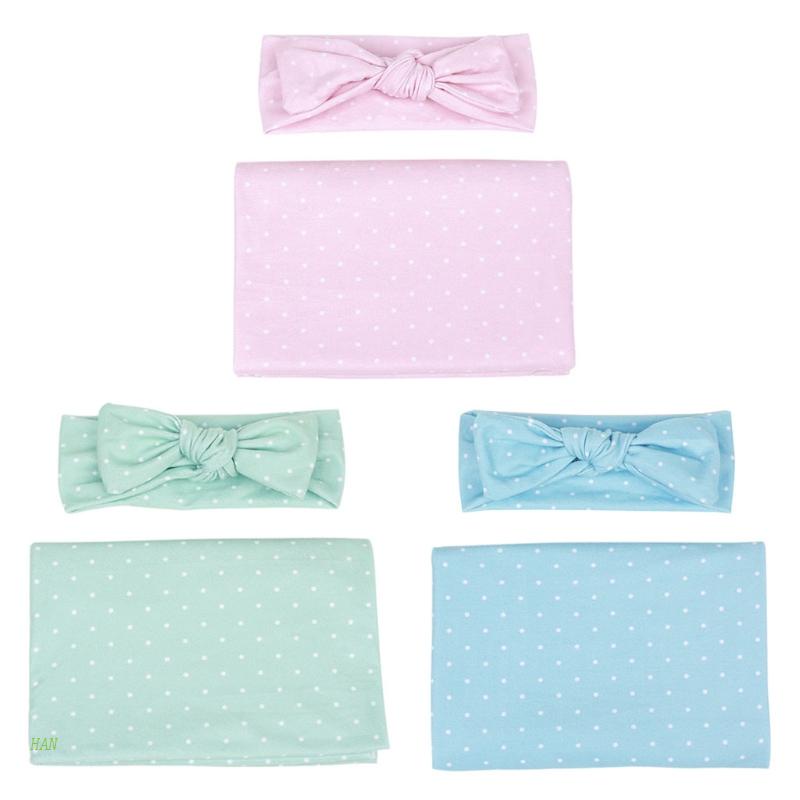 Set 2 Món Chăn Quấn Và Băng Đô Xinh Xắn Cho Bé Sơ Sinh