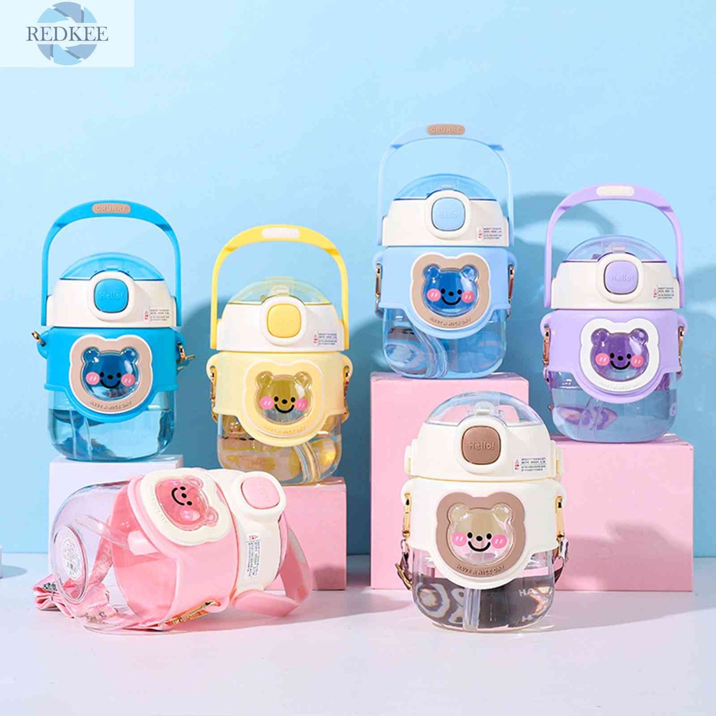 Bình Nước Thể Thao 820ml Họa Tiết Gấu Hoạt Hình Màu Sắc Ngẫu Nhiên