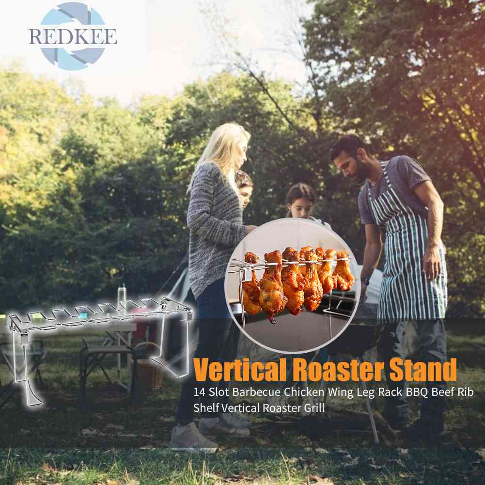 Kệ Nướng Cánh Gà Bằng Thép Không Gỉ 14 Ngăn Có Thể Gập Lại