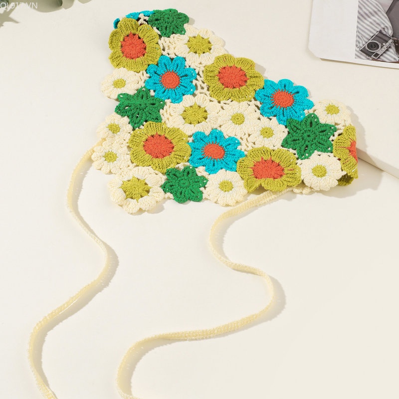 Kẹp Tóc Kiêm Khăn Choàng Cổ Thêu Hoa Thời Trang Nữ