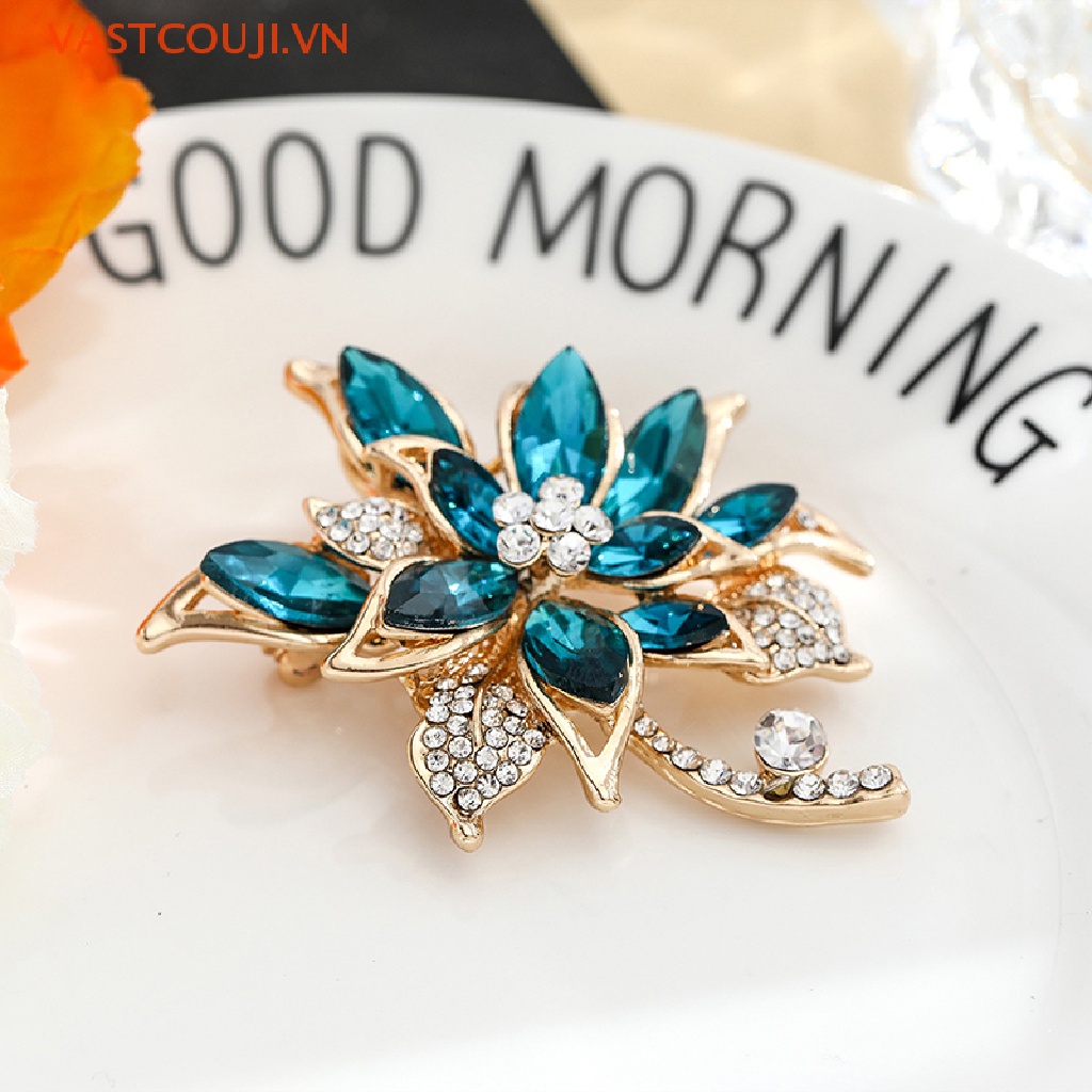 Ghim Cài Áo Hình Hoa Đính Đá Zircon Thanh Lịch Cho Nữ