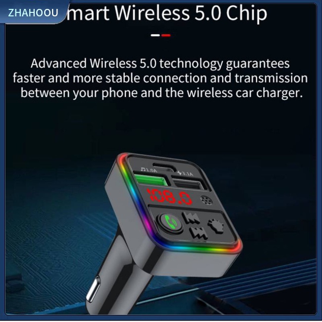 ☃Phụ Kiện Trang Trí Nhà Cửa Độc Đáo Sáng Tạo☃ Thiết Bị Chuyển Đổi Radio Mp3 Bluetooth Qc3.0 Pd Sạc Nhanh Nhiều Màu Sắc Dành Cho Xe Hơi