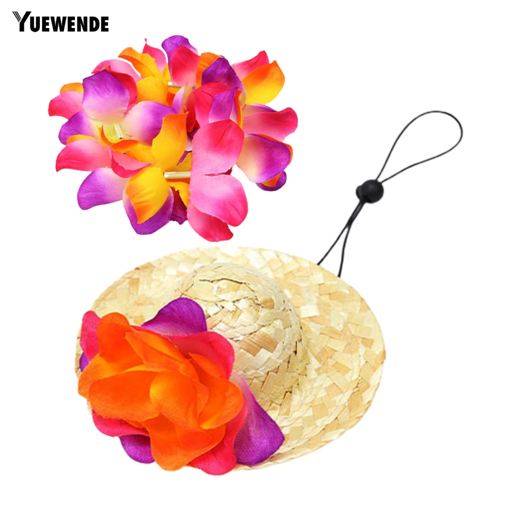 Nón Rơm Nhiều Màu Sắc Không Phai Cho Thú Cưng