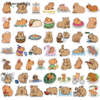 Set 50 miếng dán capybara dễ thương trang trí laptop / guitar / sổ tay
