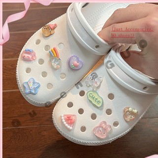 Transparent decoration sticker dép crocsJibbitz, charm gắn sục/set sticker shoe charms Sticker Dán Trang Trí Giày Dép DIY Dễ Thương