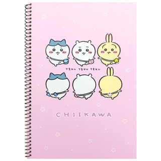Sổ lò xo mini kẻ ngang chiikawa ver.2 - magic channel mj-01-243c - màu hồng