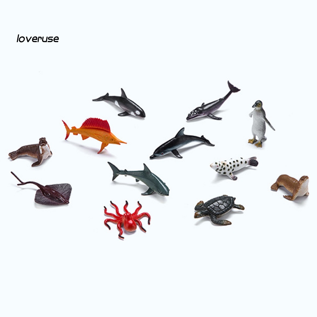 Set 12 Mô Hình Động Vật Biển Dễ Thương