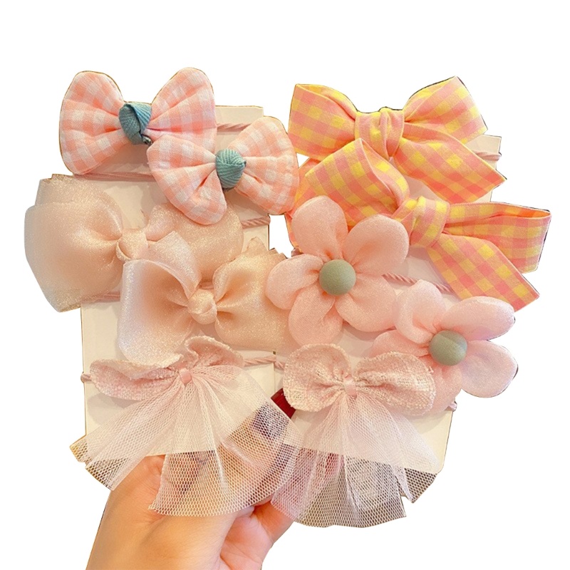 Dây Cột Tóc Đuôi Ngựa Co Giãn Đính Nơ Và Hoa Dễ Thương Cho Bé Gái # 1