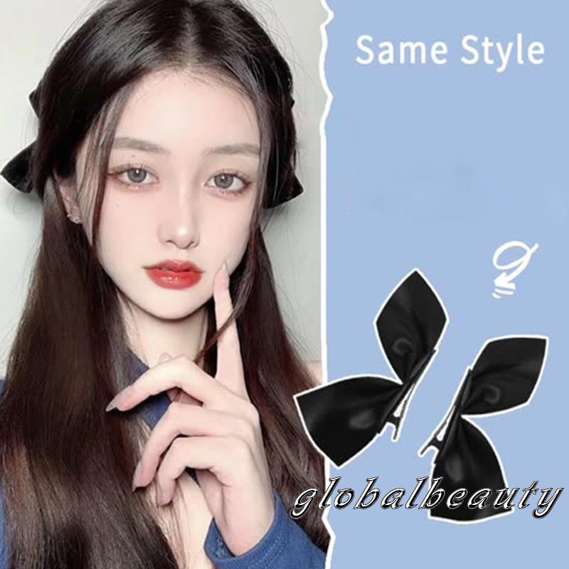 Kẹp Tóc Hình Nơ Nhỏ Màu Trơn Chống Trượt Phong Cách Cổ Điển Cho Nữ