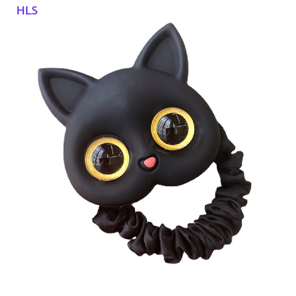 Dây Cột Tóc Cao Su Co Giãn Hình Mèo Dễ Thương Phong Cách Hàn Quốc Cho Bé Gái