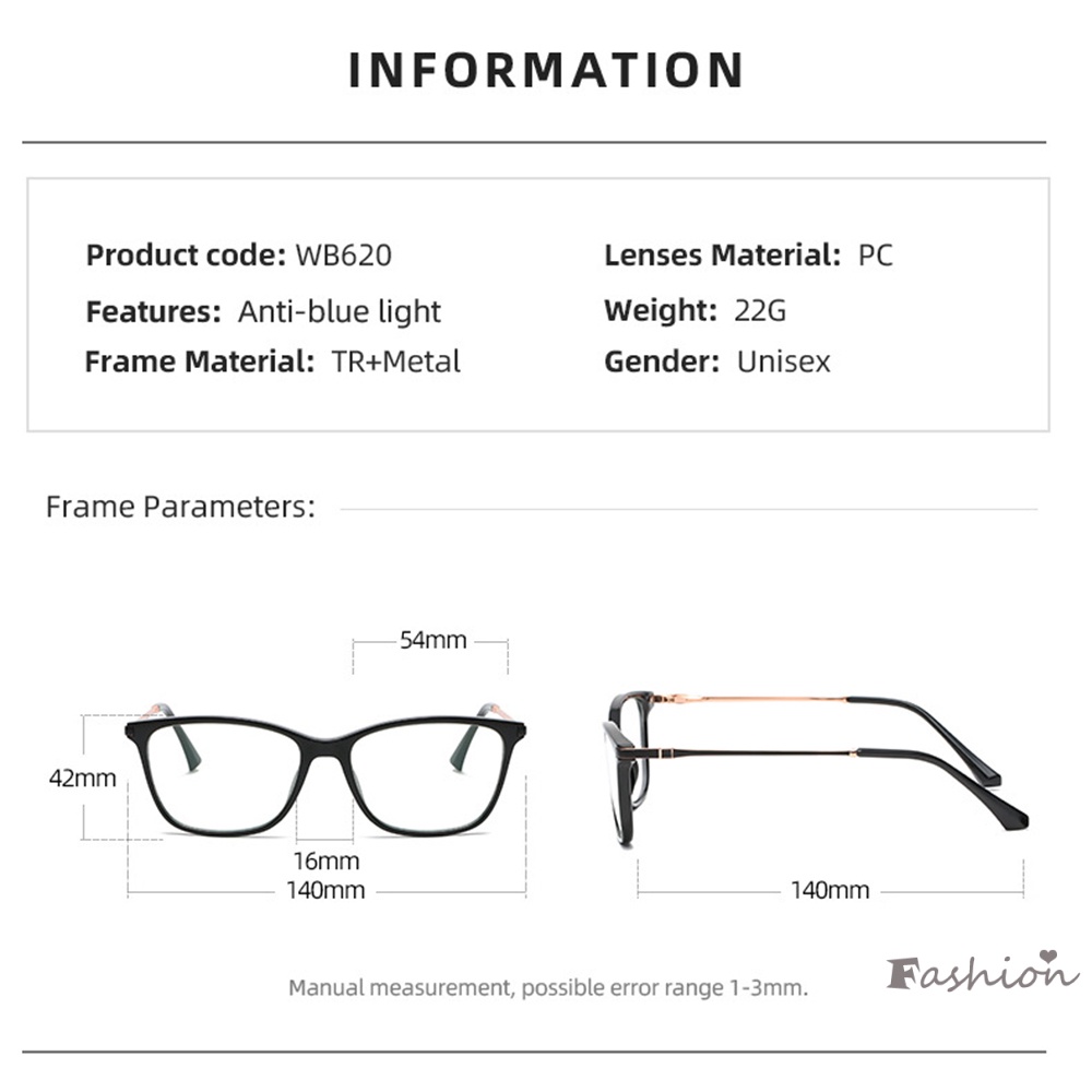 Mắt Kính Chống Ánh Sáng Xanh Mỏng Nhẹ Che Phủ Toàn Diện Gọng Kim Loại Đa Năng Cho Nữ