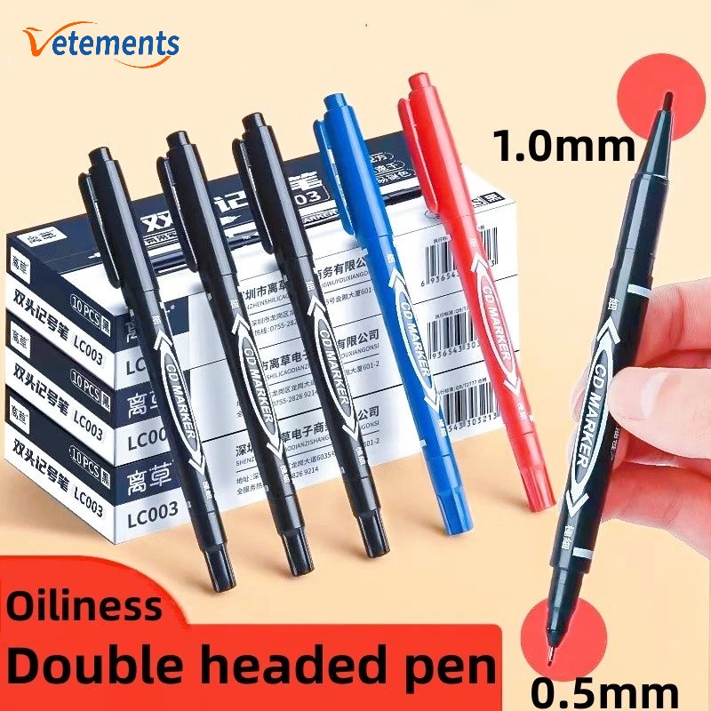 Bút Đánh Dấu Hai Đầu 0.5 / 1.0mm Chống Thấm Nước Nhiều Màu Sắc Dành Cho Học Sinh