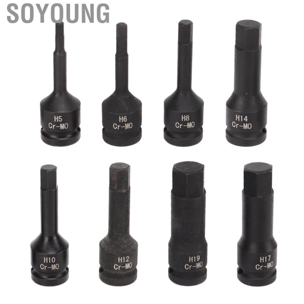 Soyoung Hex Bit Socket Kit Heat Treated High Torsion H5 To H19  Impact for Vehicle Lawn Equipment