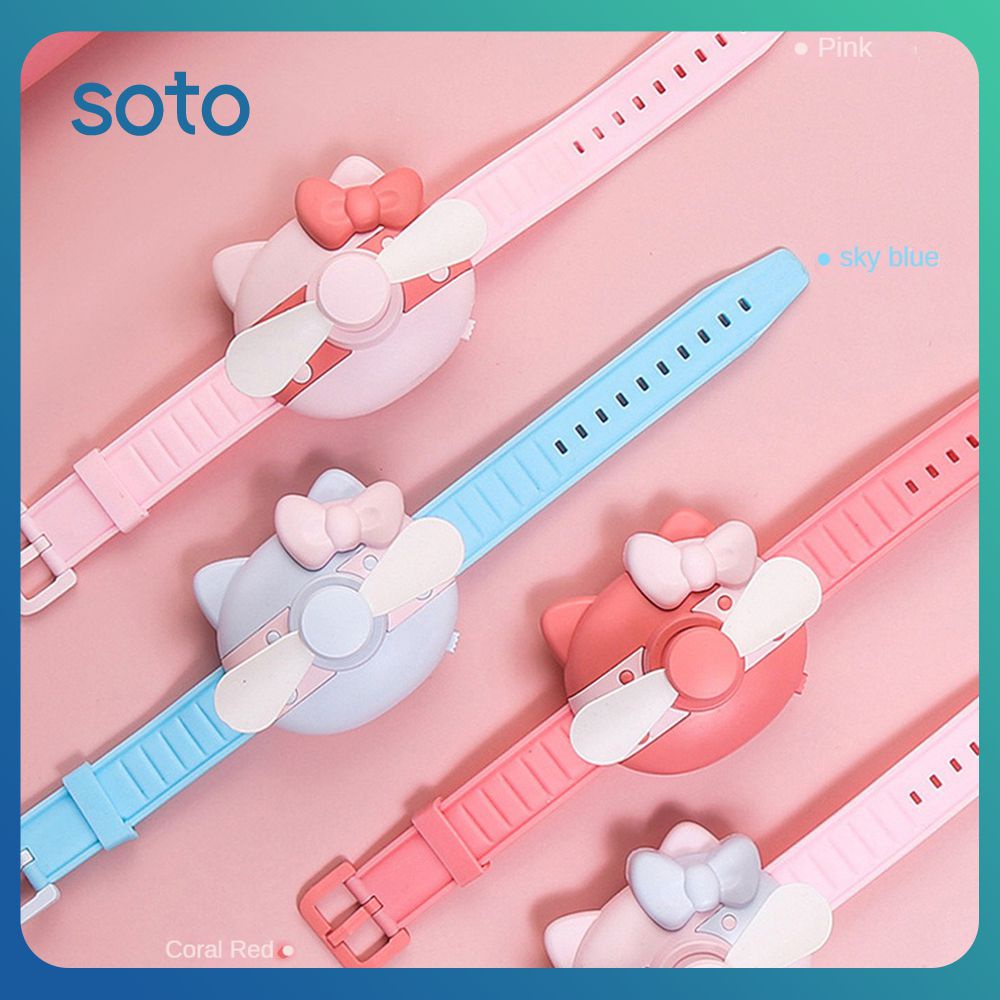 ♫Đồng Hồ Hello Kitty Quạt Nhỏ Quạt Điện Sanrio Hoạt Hình Cầm Tay Sạc Điện Quà Tặng Sáng Tạo Mới Cho Trẻ Em Văn Phòng
