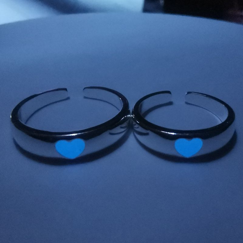 Nhẫn Phát Sáng Hình Trái Tim Đơn Giản Sáng Tạo Thời Trang Cho Cặp Đôi