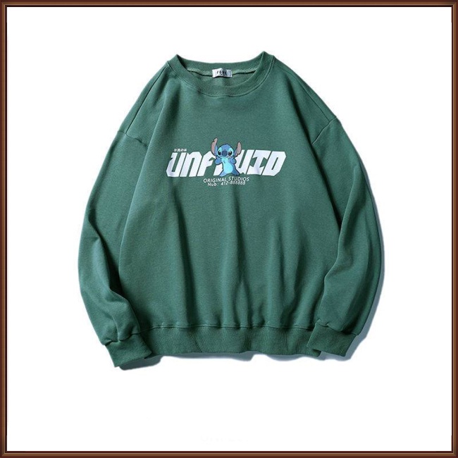 Áo Nỉ Dài Tay Cổ Tròn Dáng Rộng In Hình Hoạt Hình Dành Cho Nam