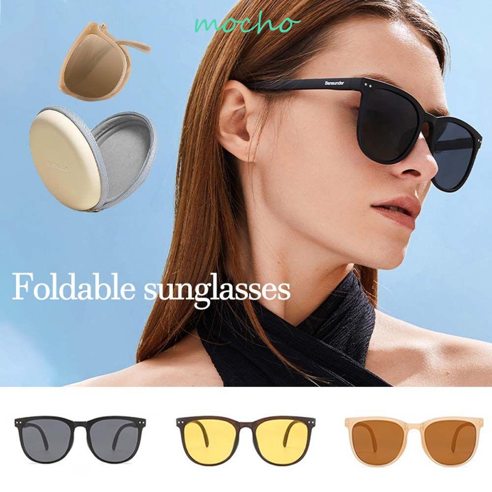 Kính Mát Tròn Chống Tia UV Chống Chói Dạng Gập Phong Cách Retro Nhỏ Gọn Dành Cho Nam