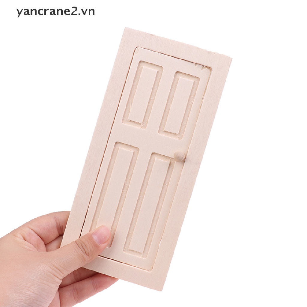 Bộ Cửa Đơn Bằng Gỗ Dùng Trang Trí Nhà Búp Bê 1 / 12 DIY yancrane2.vn