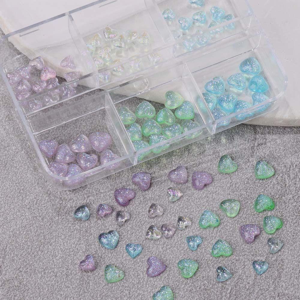 Phụ Kiện Trang Trí Móng Tay Hình Trái Tim Bằng Resin Phong Cách Hàn Quốc Dành Cho Nữ
