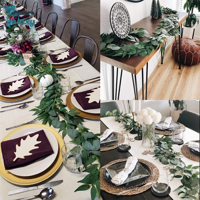 Galaxy Dây Lá Bạch Đàn Nhân Tạo Dài 1.8m Dùng Trang Trí Nhà Cửa / Tiệc Cưới