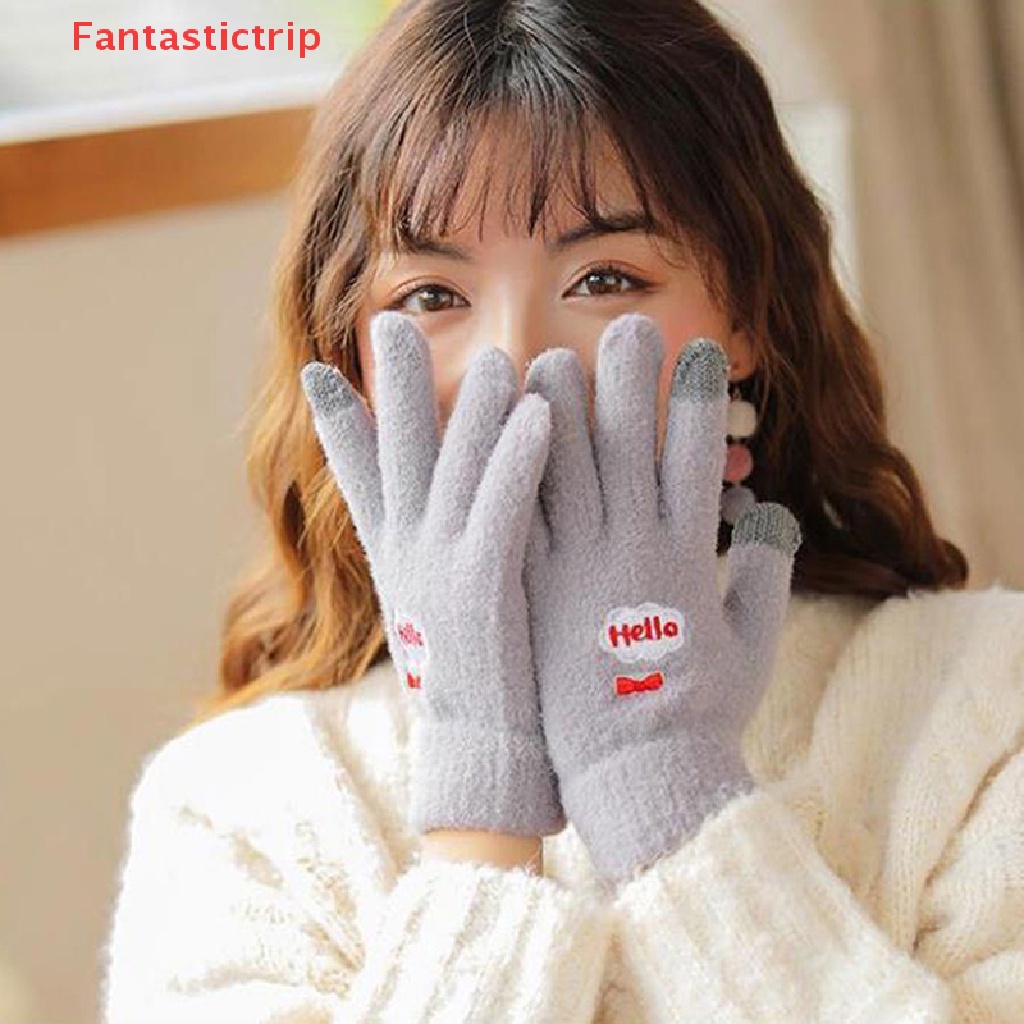 1 Đôi Găng Tay Len Hở Ngón Giữ Ấm Mùa Đông Có Thể Chạm Màn Hình Cảm Ứng Mới