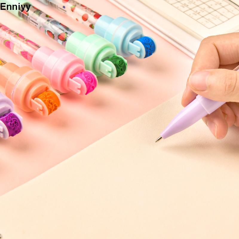 ✨✨Bút Bi Lăn 5 Trong 1 Đa Chức Năng Có Con Dấu IN Hình Dễ Thương Cho Bé