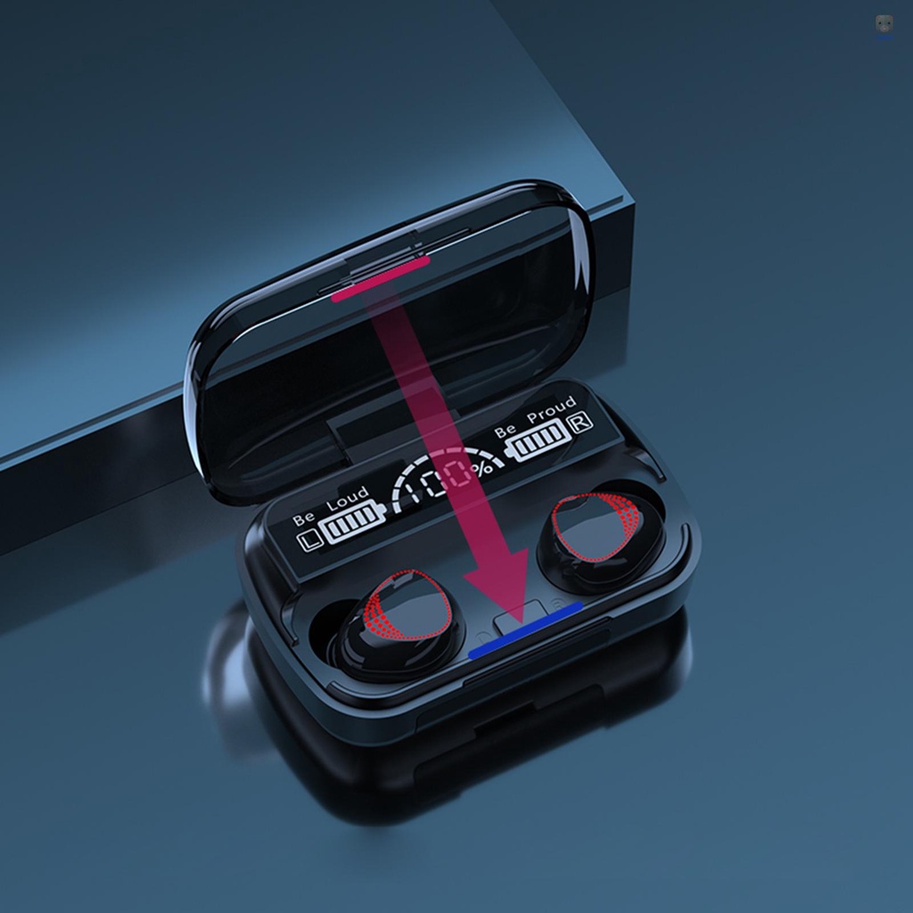 Tai Nghe Không Dây BT 5.1 Mini M10A Màn Hình LED HD Tích Hợp Mic Và Sạc Dự Phòng Đầu Ra USB