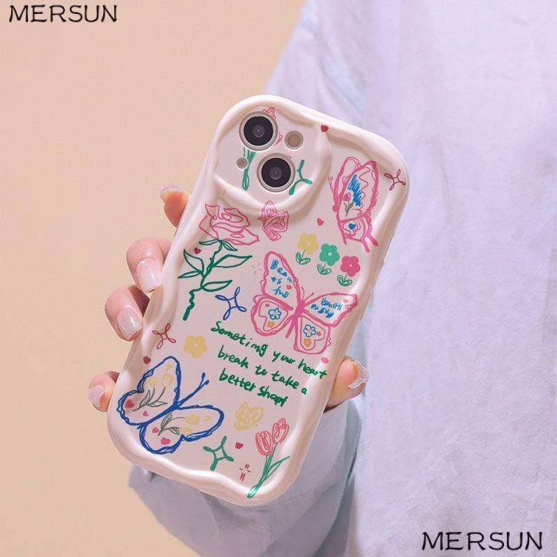 ✅Ốp Điện Thoại Mềm Họa Tiết Hoa Hồng Và Bướm Cho Iphone 14pro 13Pro1211 Xsmax plus 8 L8RP