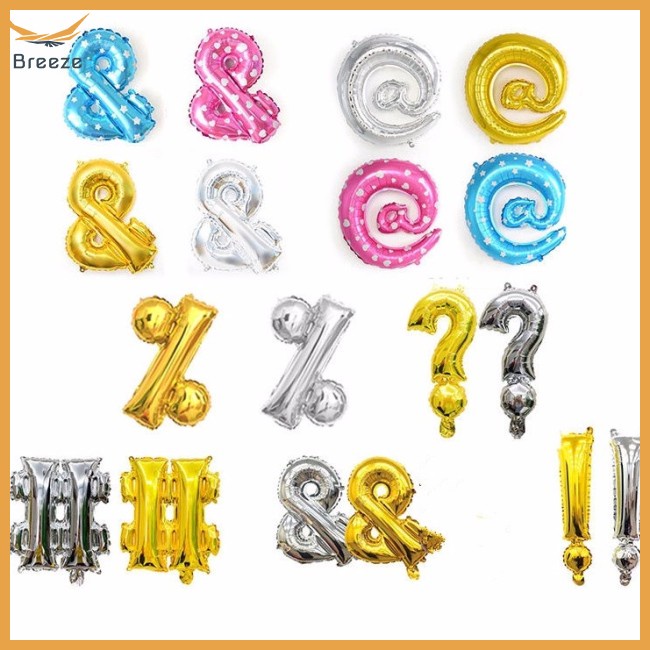 Bong Bóng Trang Trí Biểu Tượng Gió 16 inch @ # &amp; ? ! Bong Bóng Tráng Nhôm, Dùng Trang Trí Tiệc Cưới, Sinh Nhật