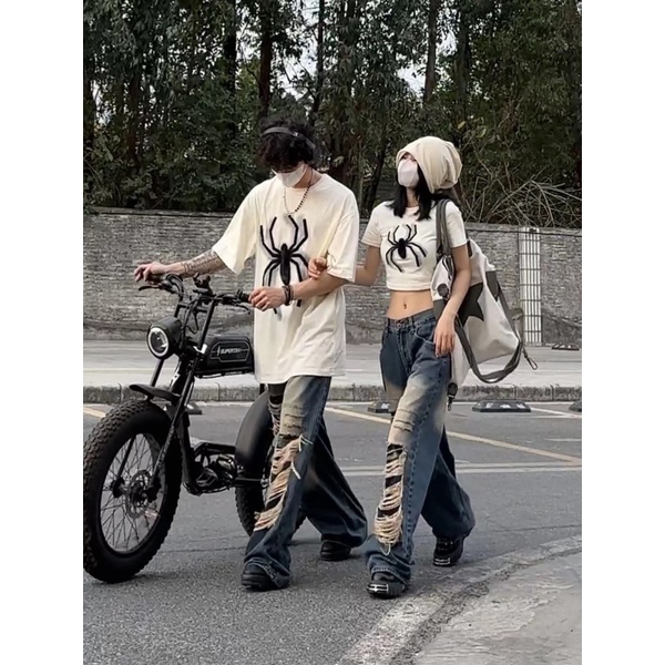 Áo thun ZWQFP cotton cổ tròn ngắn tay dáng rộng thời trang mùa hè dành cho nam và nữ