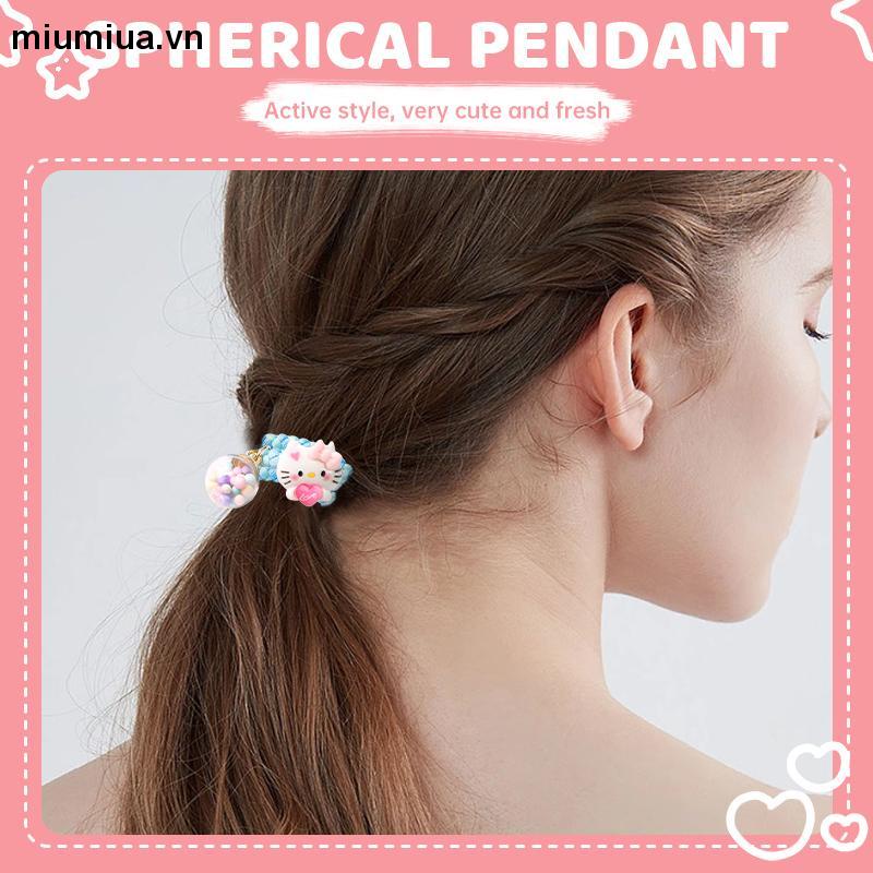 miumiuaSanrio Dây Buộc Tóc Cao Su Bện Hình Động Vật Hoạt Hình Nhiều Màu Sắc Ngọt Ngào Cho Nữ