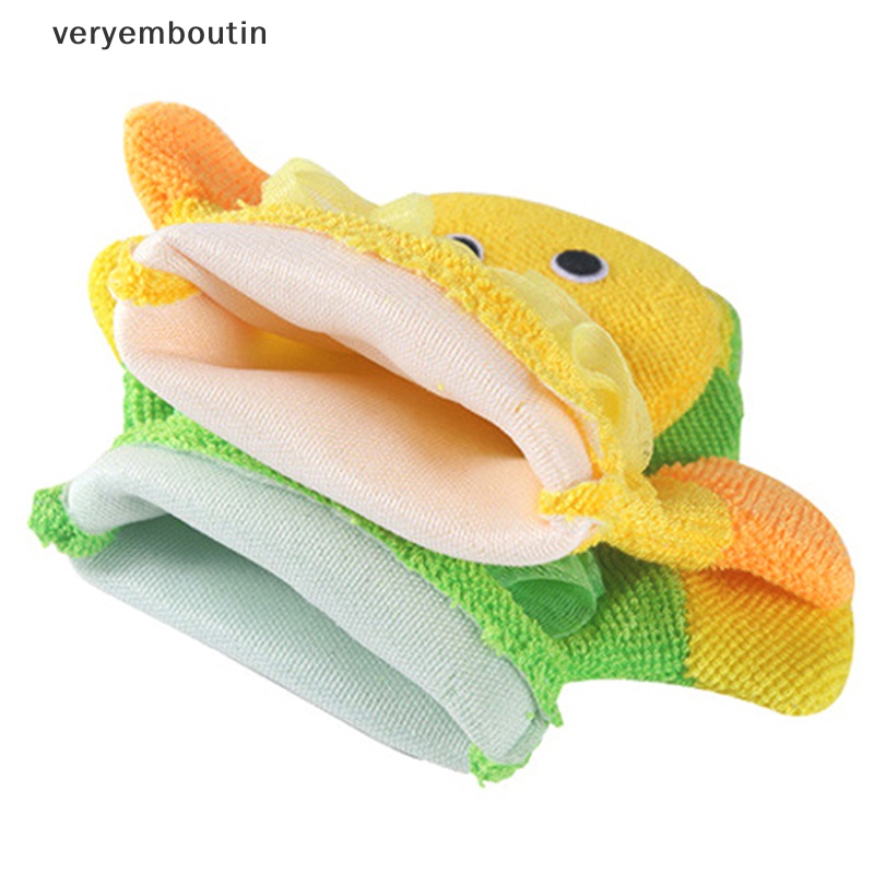 Găng Tay cotton Rửa Mặt Khi Tắm Cho Trẻ Em Hình Động Vật Vui Nhộn n