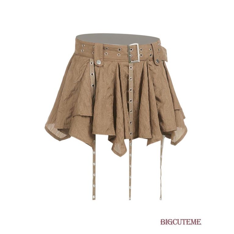 [] - Quần Short Mini Hai Dây Lưng Thấp Màu Trơn Có Khóa Cài Bên Trong Mùa Hè Cho Nữ