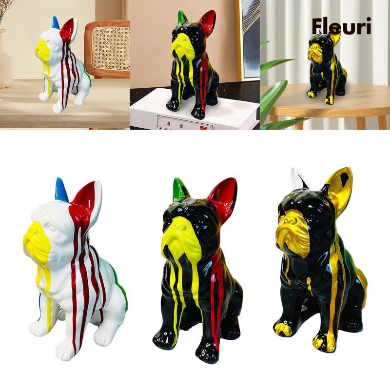 Mô Hình Chú Chó Bằng Nhựa Resin Điêu Khắc Thủ Công Nhiều Màu