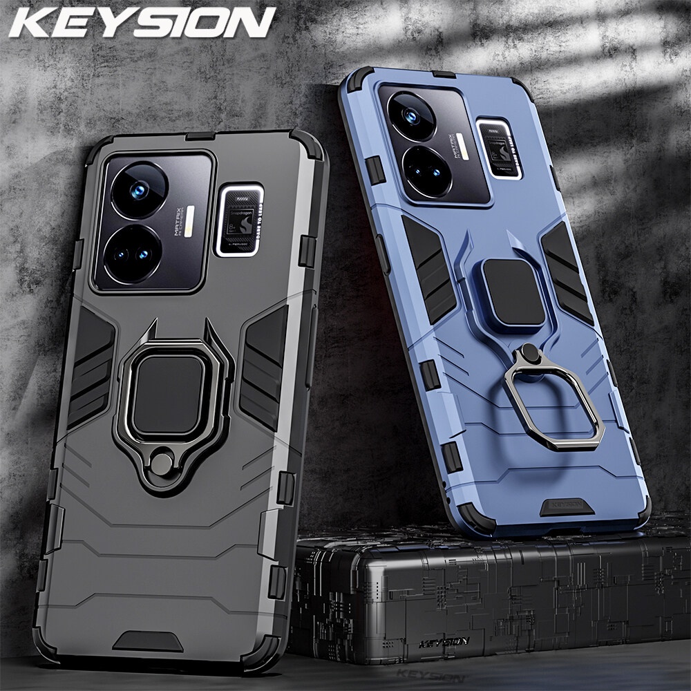 Ốp Điện Thoại Silicon + PC Kiểu Giáp Chống Sốc Kèm Giá Đỡ Nhẫn Bằng Kim Loại Cho Realme GT Neo 5 OPPO Realme Neo 5