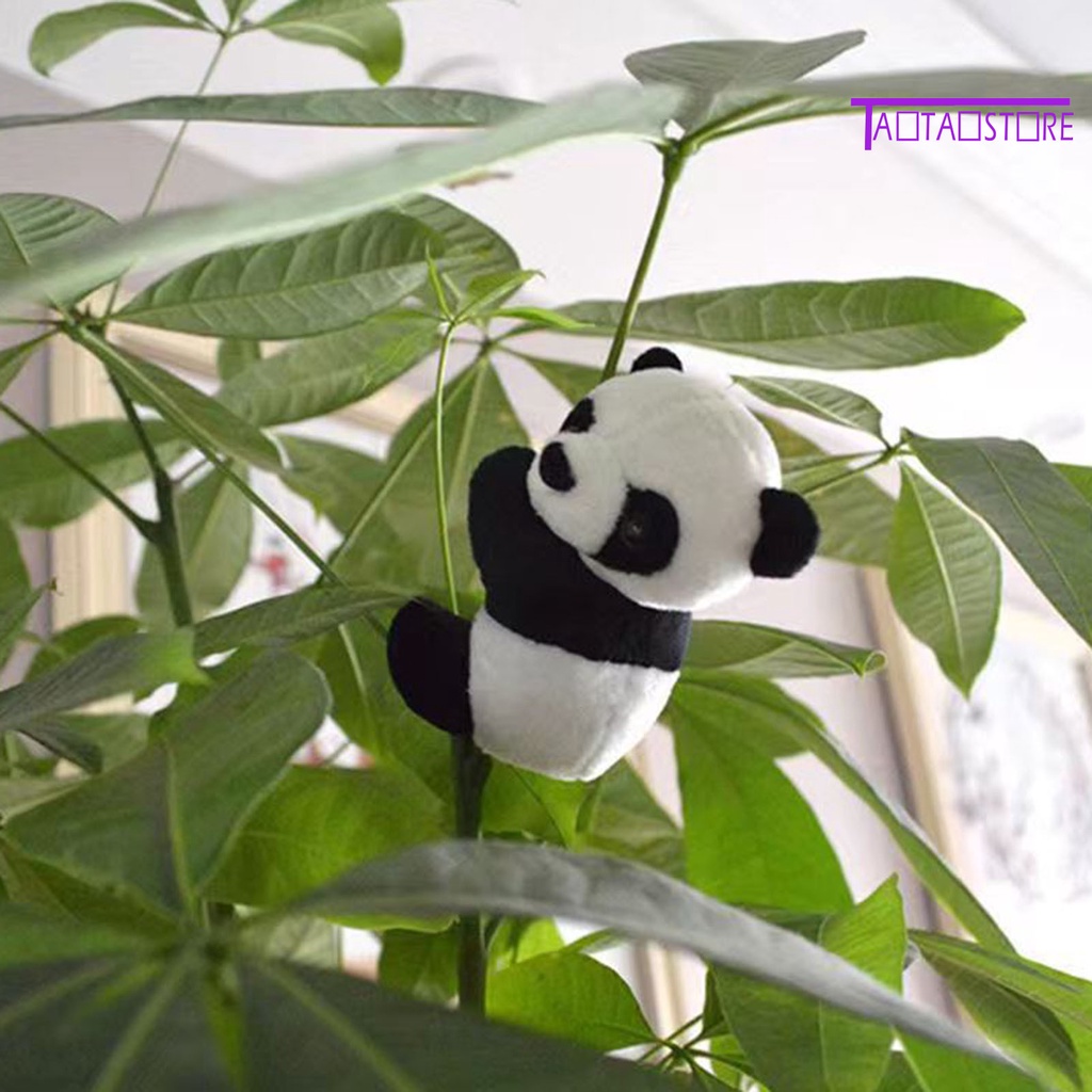 Gấu Trúc Nhồi Bông PP Mềm Mini 10cm Có Kẹp Treo Trang Trí Phòng Khách