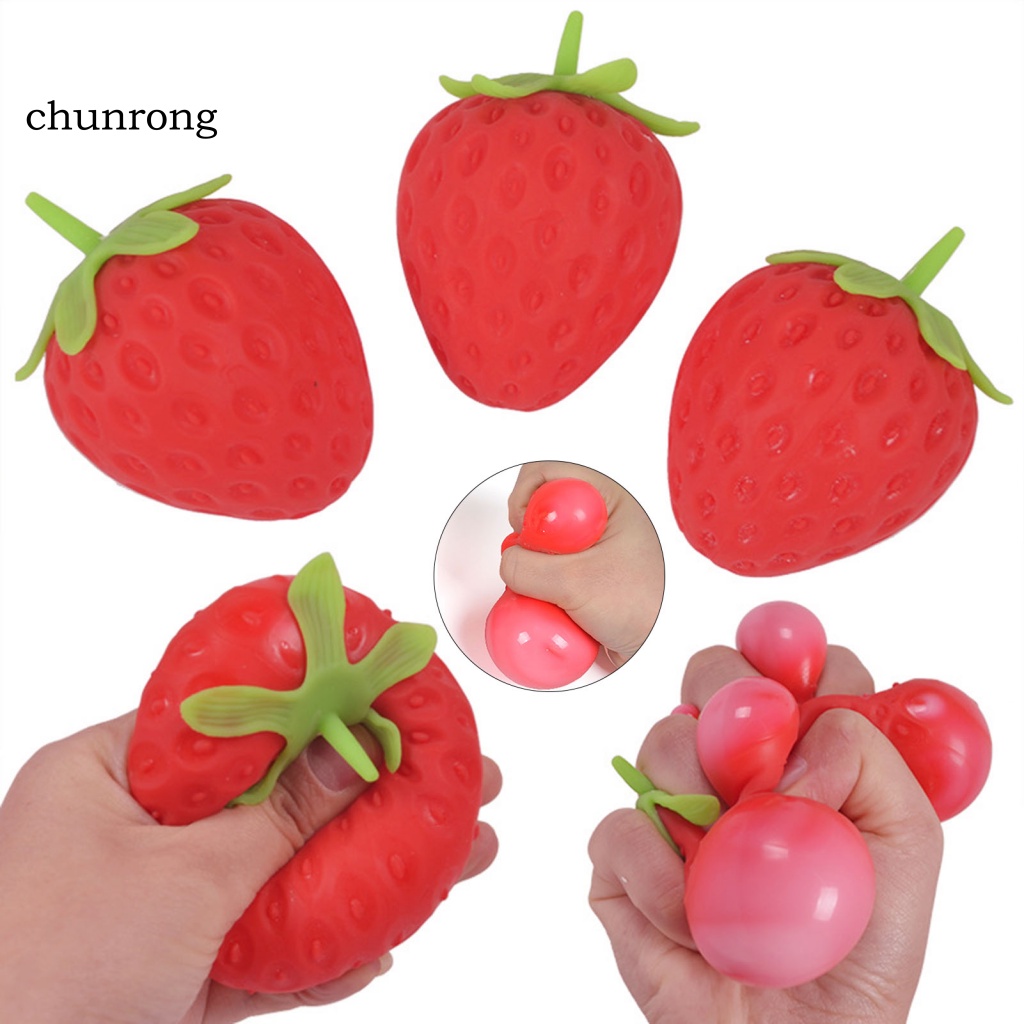 Đồ Chơi Bóp Hình Trái Dâu Chống Xé Rách Dễ Thương Cho Bé