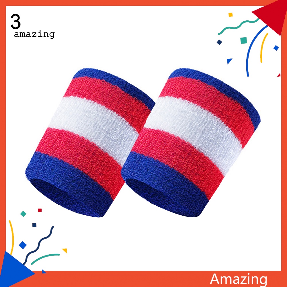 1 Cặp Băng Đeo Cổ Tay Hỗ Trợ Cổ Tay Họa Tiết Kẻ Sọc Dùng Khi Chơi Thể Thao