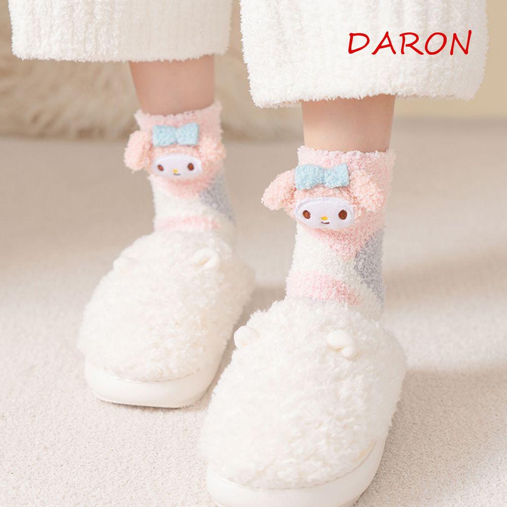 Tất Lông Nhung Mềm Mại Hình Kuromi Hoạt Hình Dễ Thương