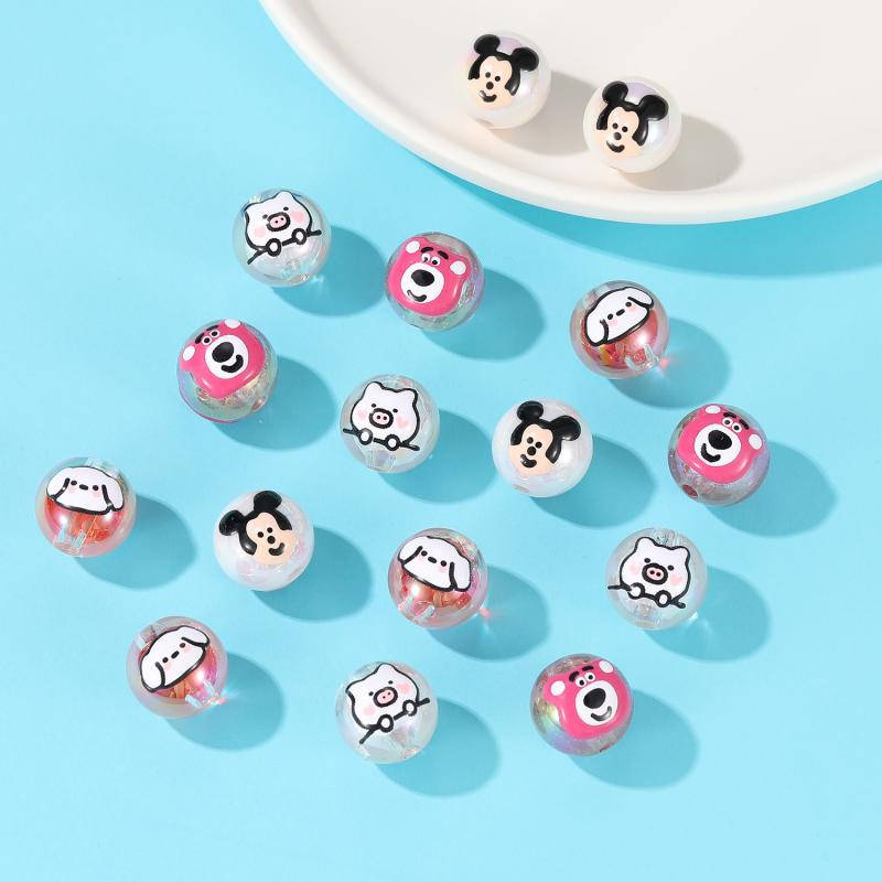 Bộ Hạt Nhựa Resin Tự Làm Vòng Tay / Vòng cổ Hình Động Vật Hoạt Hình Dễ Thương Cho Bé