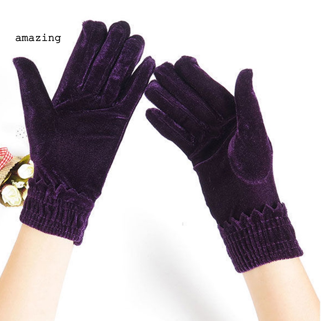 Găng Tay Nhung Co Giãn Màu Trơn Dành Cho Nữ Đi Xe Đạp / Dạ Tiệc