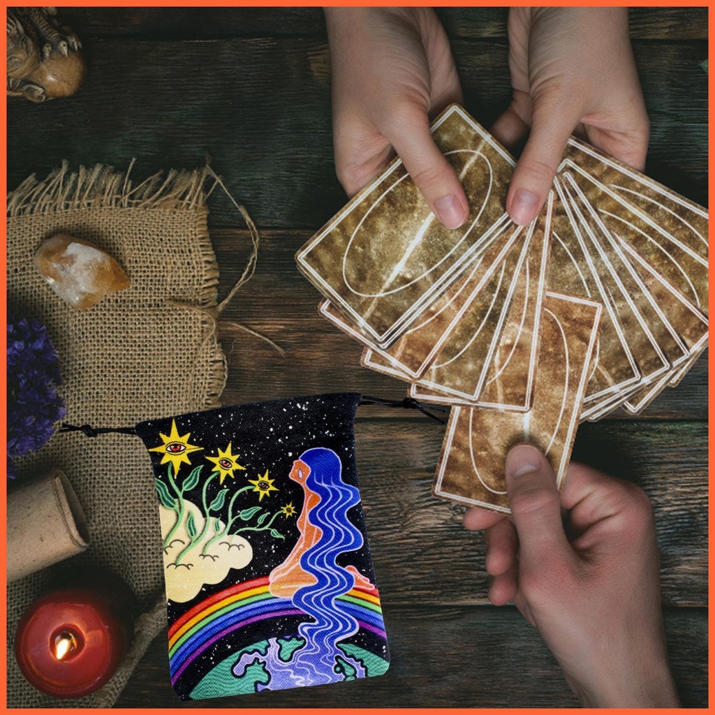 Túi Dây Rút Đựng Bài Tarot 13x18cm In Họa Tiết Xinh Xắn Tiện Dụng