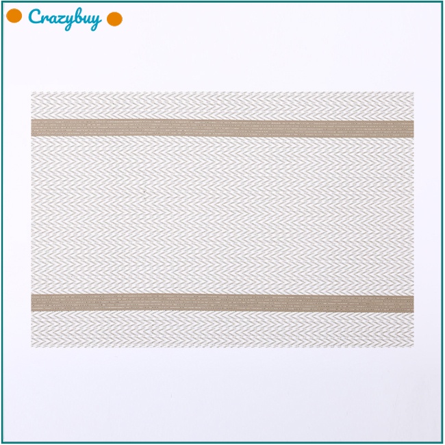 Cr Tấm Lót Bàn Ăn Cách Nhiệt Họa Tiết Kẻ Sọc Đơn Giản Phong Cách Châu Âu