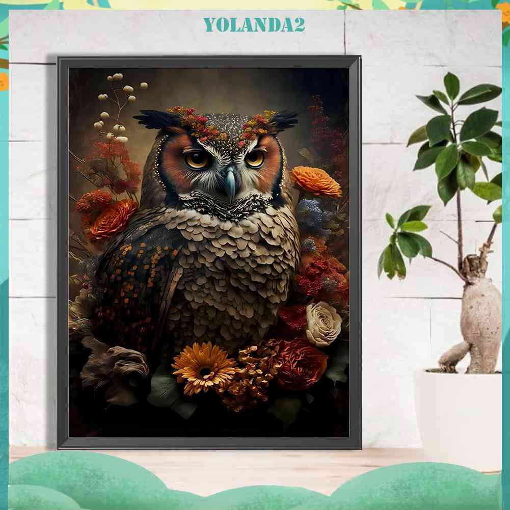 Tranh Đính Đá Kim Cương Toàn Bộ 5D DIY Hình Vẽ Con Cú