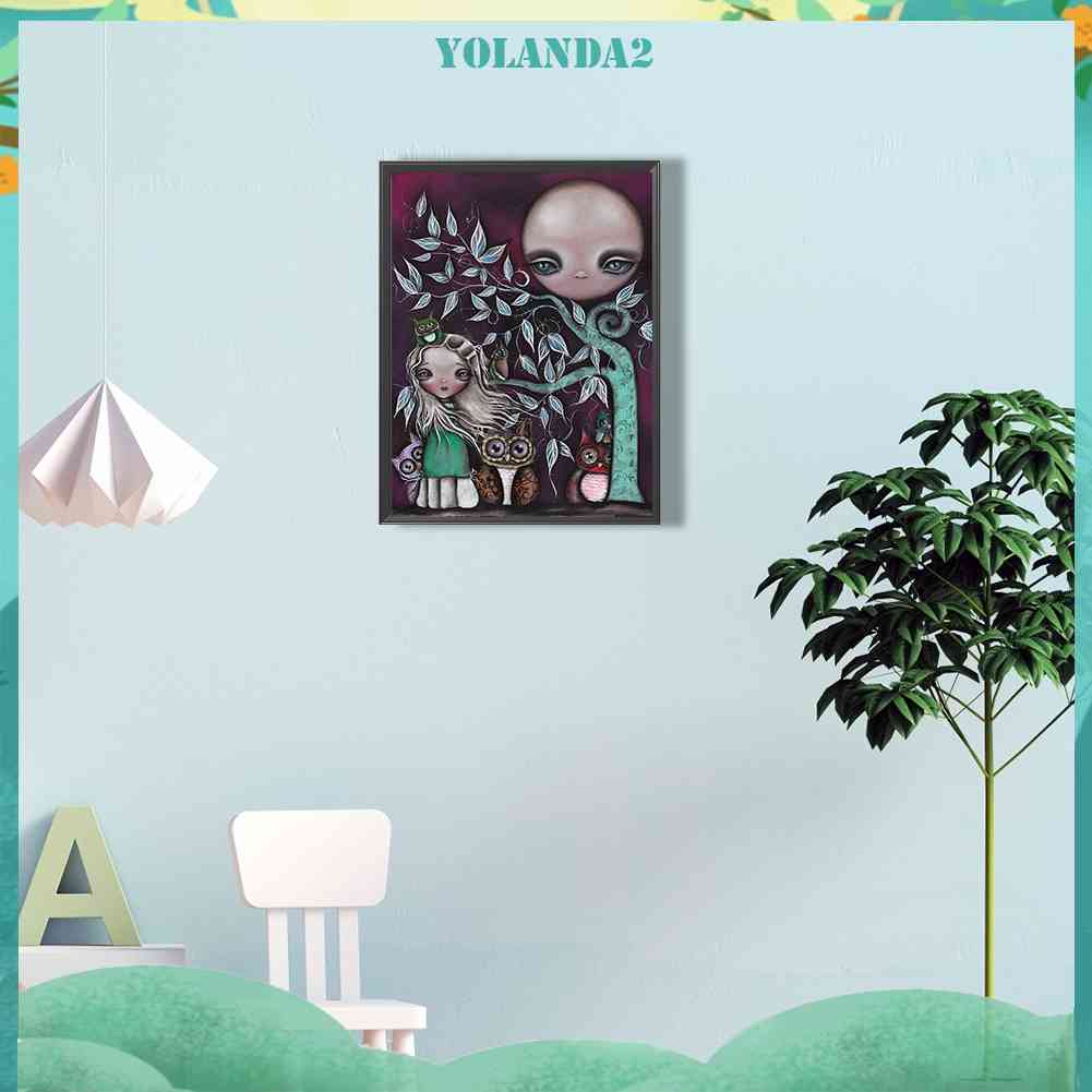 Tranh Đính Đá Kim Cương Toàn Bộ 5D DIY Hình Vẽ Cô Gái Trang Trí Nhà Cửa