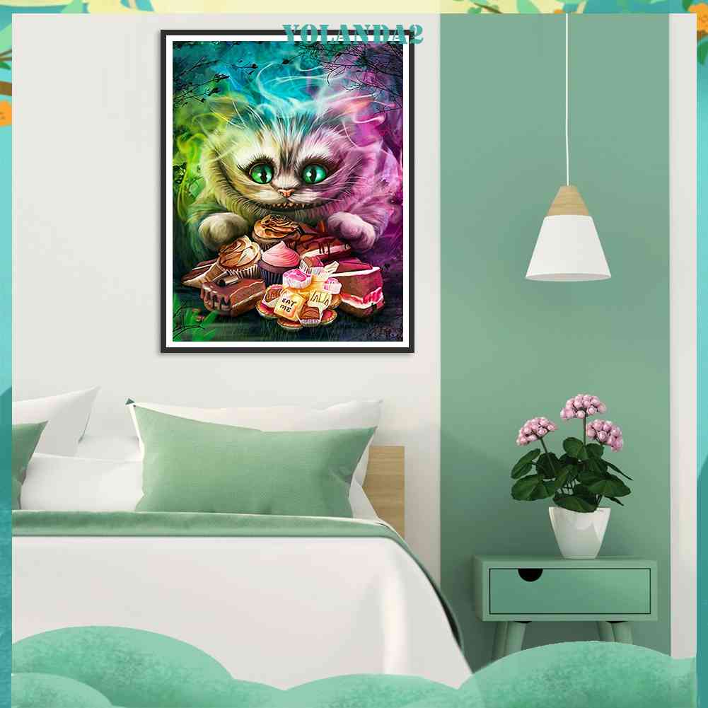 Bộ Tranh Đính Đá 5D Họa Tiết Chú Mèo Độc Đáo Diy Dùng Trang Trí Nhà Cửa