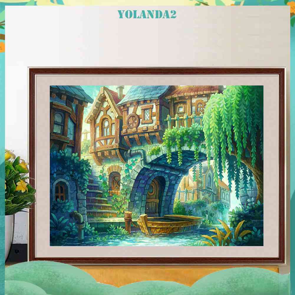 Bộ Tranh Đính Đá 5D Họa Tiết Thành Phố Trừu Tượng Độc Đáo DIY Dùng Trang Trí