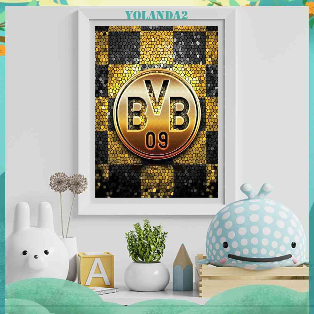 Tranh Đính Đá Kim Cương Toàn Diện Hình Logo Đội Bóng Dortmund