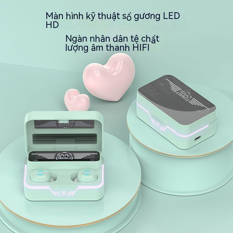 Tai nghe Bluetooth chất lượng cao, gương giảm tiếng ồn không dây trong tai, thể thao chính hãng, mini, Android, Apple.