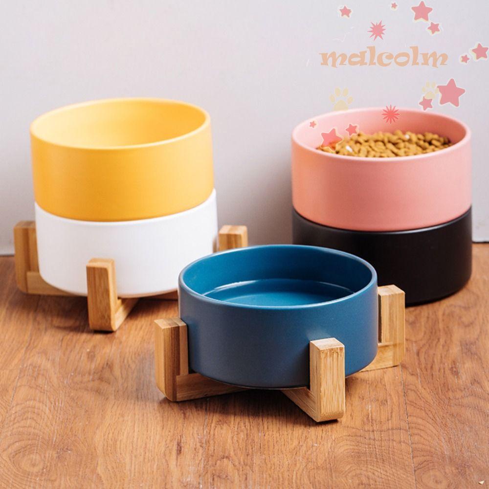 Tô Đựng Thức Ăn / Nước Uống Dung Tích Lớn Bằng Gỗ Kèm Giá Đỡ Cho Thú Cưng